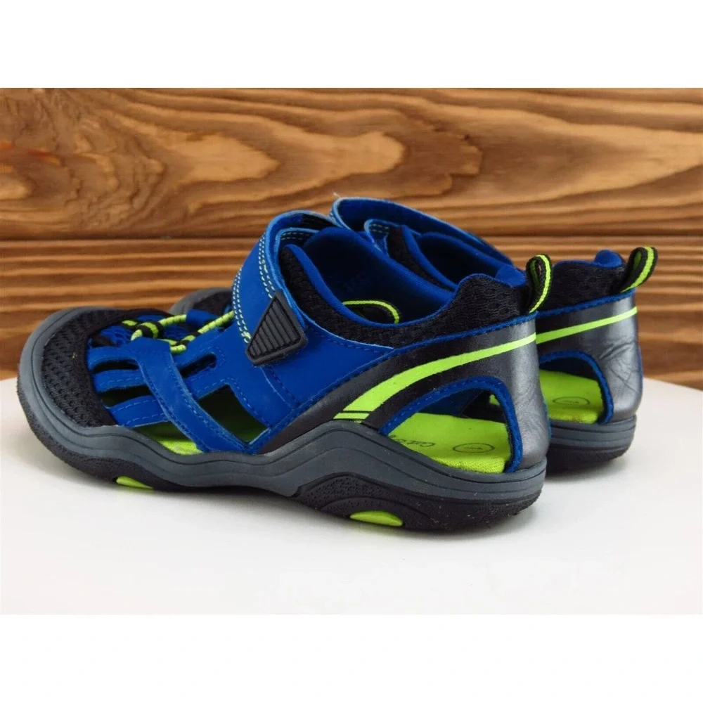 Cat & Jack Shoes Sz 1 Sandals Boys Youth‎ Blue Synthetic Hook & Loop Medium